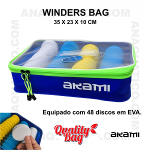 SACO COM DISCOS AKAMI WINDERS - 35 X 23 X 10 CM