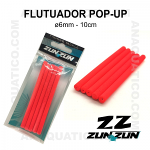 FLUTUADOR ZUN ZUN - ø6mm - 10cm COR VERMELHO - 5 PCS