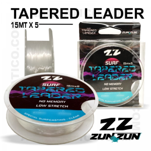 LINHA CÓNICA ZUN ZUN TAPERED LEADER 0.16 X 0,52mm 5 X 15Mt