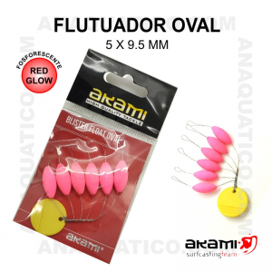 FLUTUADOR AKAMI FOSFORESCENTE ROSA Nº0 - 4X7MM - 6 PCS