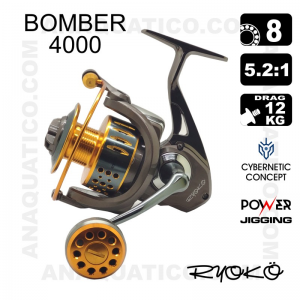 CARRETO RYOKO BOMBER 4000 BB 8 / Drag 12Kg / R 5.2:1