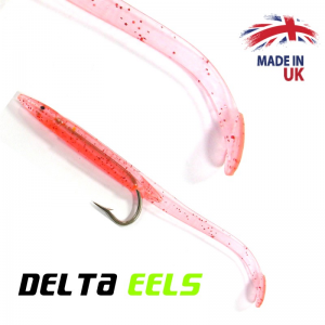 DELTA EEL 95MM TRANSPARENT PINK RED GLITTER - 2 PCS