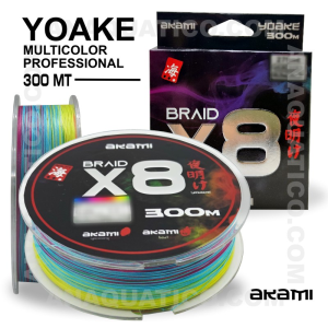 LINHA AKAMI YOAKE X8 PE MULTICOLOR PROFESSIONAL 0,12mm / 6.80kg / 300 Mt