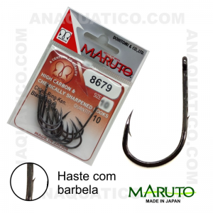 ANZOL MARUTO 8679 HIGH CARBON Nº 6 BLACK NICKEL C/ 10 PCS