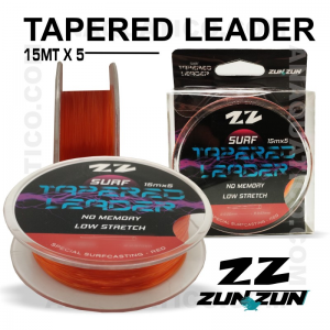 LINHA CÓNICA ZUN ZUN TAPERED LEADER 0.16 X 0,52mm 5 X 15Mt