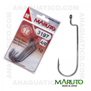 ANZOL MARUTO 3197 HIGH CARBON Nº 1/0 BLACK NICKEL C/ 10 PCS