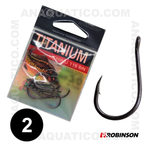 ANZOL ROBINSON CHINU TITANIUM Nº 2 BLACK NICKEL C/ 10 PCS