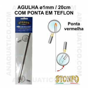 AGULHA STONFO EM INOX COM PONTA EM TEFLON ø1.0mm / 20cm - 5 PCS.
