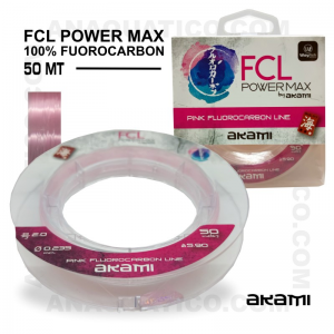 LINHA AKAMI FCL POWER MAX PINK 100% FLUOROCARBON  0,120mm / 2.00kg / 50Mt