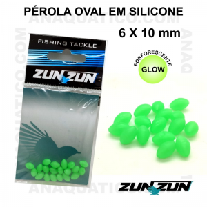 PÉROLA OVAL ZUN ZUN 6 X10MM FLUO GREEN