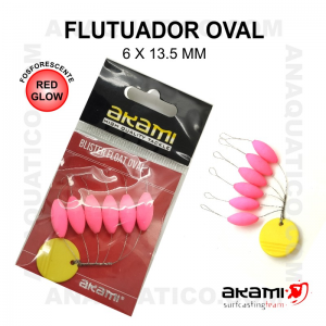 FLUTUADOR AKAMI FOSFORESCENTE ROSA Nº1 - 6X13.5MM - 6 PCS
