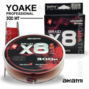 LINHA AKAMI YOAKE X8 RED PE PROFESSIONAL 0,23mm / 20,86kg / 300 Mt