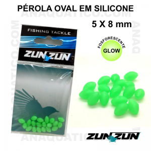 PÉROLA OVAL ZUN ZUN 5 X8MM FLUO GREEN