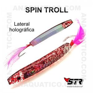 STR SPIN TROLL - 6 CM - COR RED SPLATTER - 2 PCS
