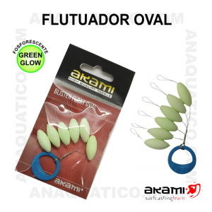 FLUTUADOR AKAMI FOSFORESCENTE VERDE - 6 PCS