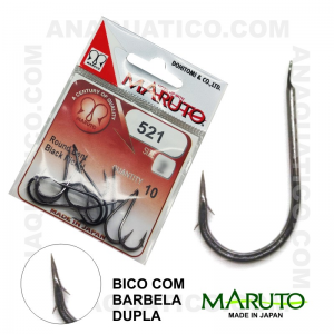 ANZOL MARUTO 521 HIGH CARBON Nº 6 BLACK NICKEL C/ 10 PCS