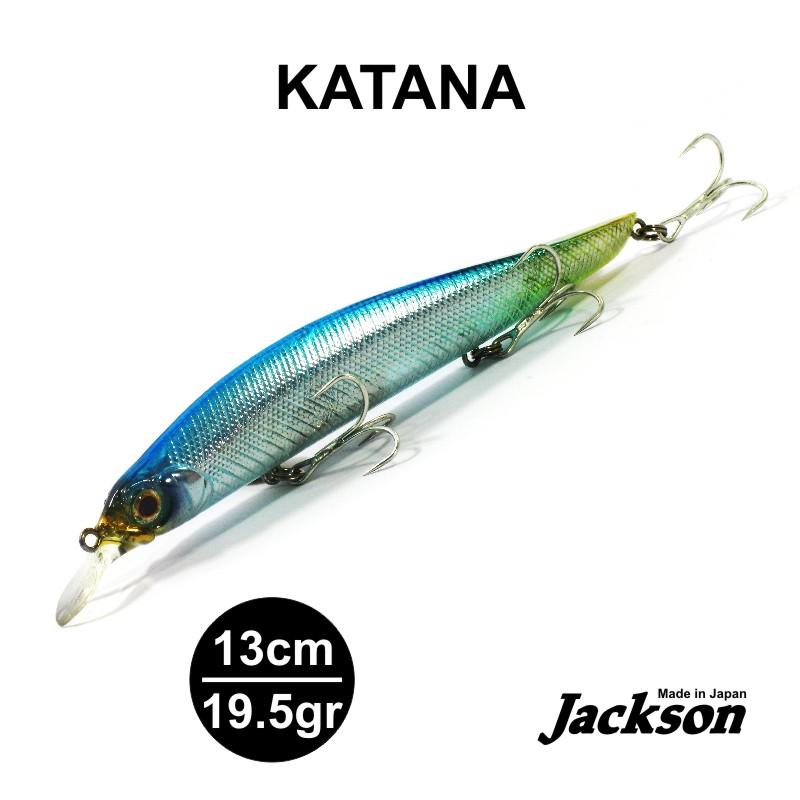 AMOSTRAS DURAS : JACKSON KATANA 13CM / 19.5GR SUSPENSA COR HKB