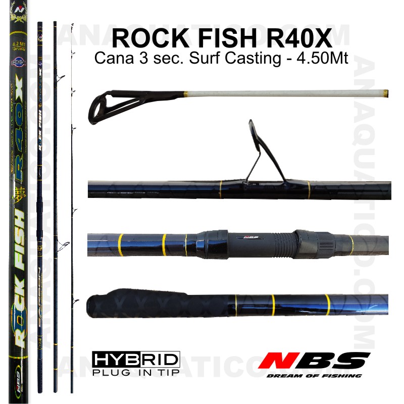 Cana para Surf Casting NBS ROCK FISH R40X HIBRIDA