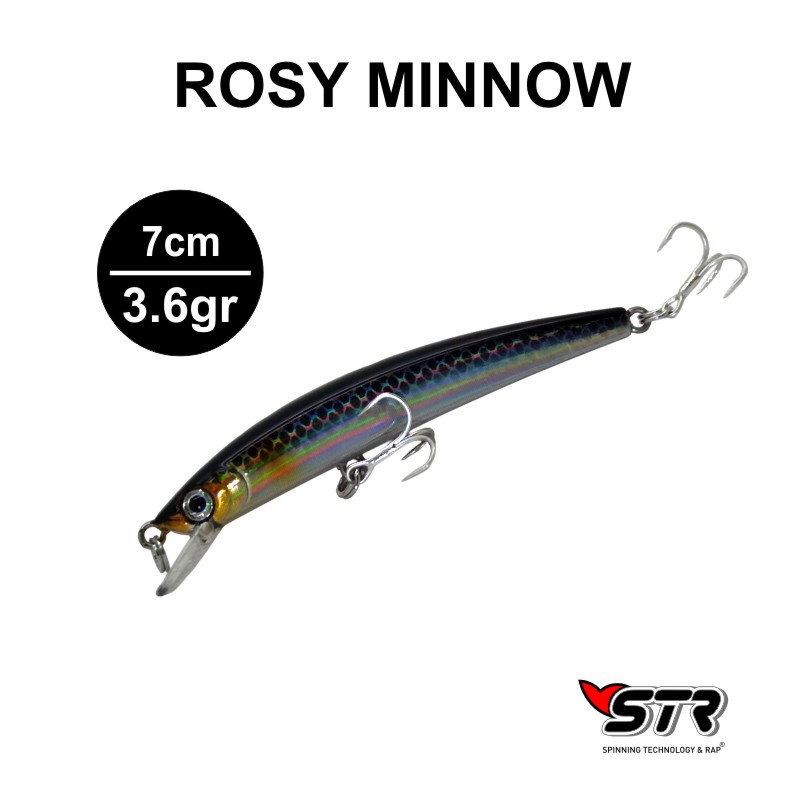 STR Rosy Minnow com olhos 3D ultra-realistas
