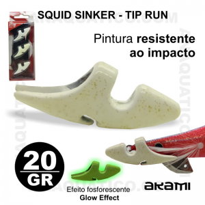 SQUID SINKER AKAMI TIP RUN - 20GR - COR BRANCO - 3  PCS