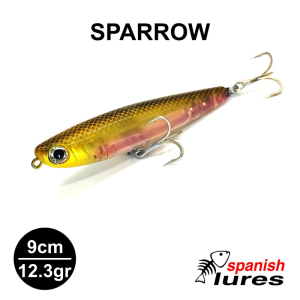 AMOSTRA SPANISH LURES SPARROW 90 - 9CM / 12.3GR TOP WATER GHOST SHAD