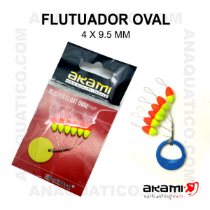 FLUTUADOR AKAMI Nº00 - 4X9.5MM COR AMARELO VERMELHO - 6 PCS