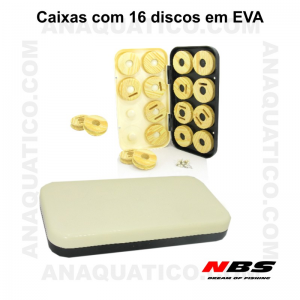 CAIXA NBS COM 16 DISCOS EM EVA - 22.5 X 12 X 8 CM