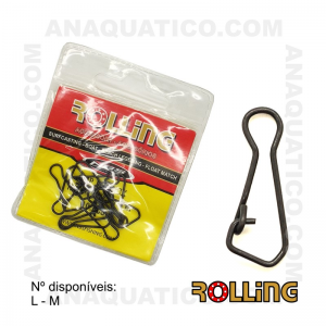 CLIP EM INOX ROLLING 302 - M - COR PRETA - 10 PCS