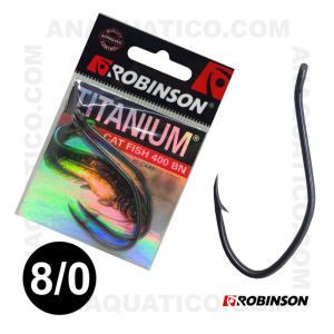 ANZOL ROBINSON CAT FISH TITANIUM Nº 8/0 BLACK NICKEL C/ 2 PCS