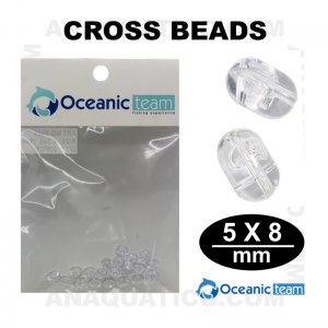 BEADS CROSS TRANSPARENTE OCEANIC TEAM 5 X 8mm 