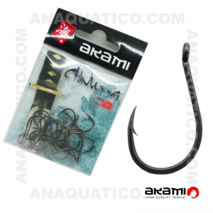 ANZOL AKAMI CHINU RING HIGH CARBON Nº 3 BLACK NICKEL C/ 20 PCS