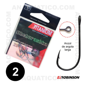 ANZOL ROBINSON CHEBURASHKA TITANIUM Nº 2 BLACK NICKEL C/ 10 PCS