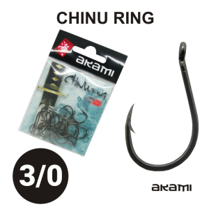 ANZOL AKAMI CHINU RING HIGH CARBON Nº 3/0 BLACK NICKEL C/ 10 PCS