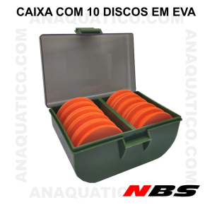 CAIXA NBS COM 10 DISCOS EM EVA  - 10 X 15 X 7 CM