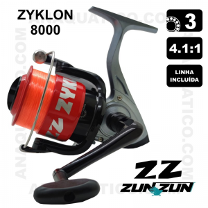 CARRETO ZUN ZUN ZYKLON 8000 BB 3 / R 4.1:1 LINHA INCLUÍDA