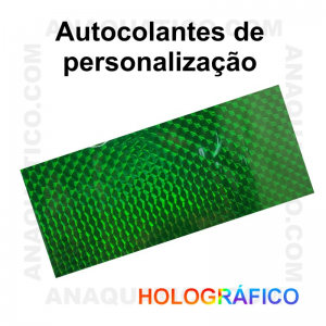 AUTOCOLANTES DE  PERSONALIZAÇÃO  - COR VERDE / HOLOGRÁFICO