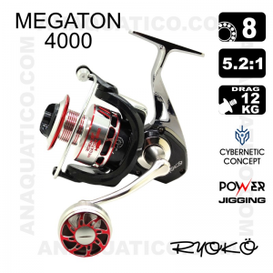 CARRETO RYOKO MEGATON 4000 BB 8 / Drag 12Kg / R 5.2:1