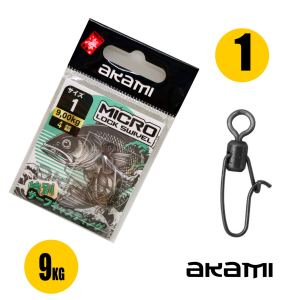 DESTORCEDOR COM CLIP - MICRO LOCK SWIVEL AKAMI Nº 1 - 9KG - 4 PCS