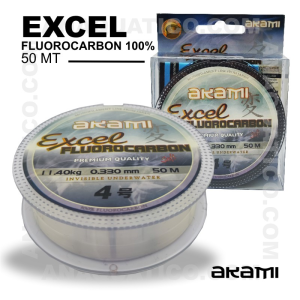 LINHA AKAMI EXCEL 100% FLUOROCARBON 0,330mm / 11,40kg / 50Mt