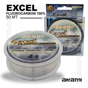 LINHA AKAMI EXCEL 100% FLUOROCARBON  0,285mm / 9,00kg / 50Mt