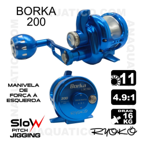 CARRETO RYOKO BORKA  BLUE 200 BB 11 / Drag 16Kg / R 4.9:1