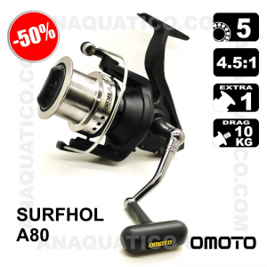 CARRETO OMOTO SURFHOL A80 BB 5 / Drag 10Kg / R 4.5:1