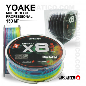 LINHA AKAMI YOAKE X8 PE MULTICOLOR PROFESSIONAL 0,14mm / 9,07kg / 150 Mt