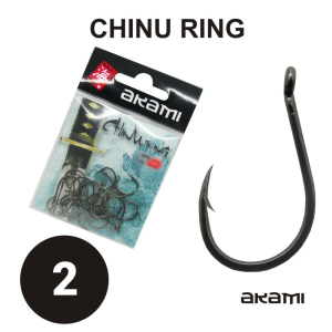 ANZOL AKAMI CHINU RING HIGH CARBON Nº 2 BLACK NICKEL C/ 20 PCS