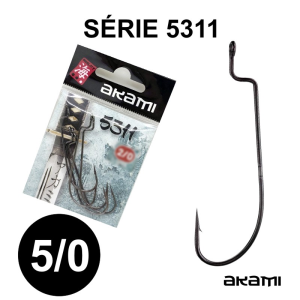 ANZOL AKAMI 5311 HIGH CARBON Nº5/0 BLACK NICKEL C/ 5 PCS
